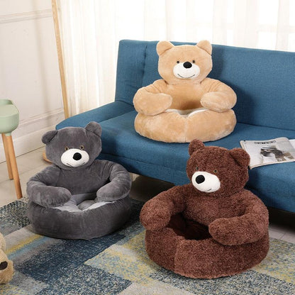 Super Soft Pet Bed Winter Warm Cute Bear Hug Cat Sleeping Mat Plush Large Puppy Dogs Cushion Sofa Comfort Pet Supplies - yokefinds.ie