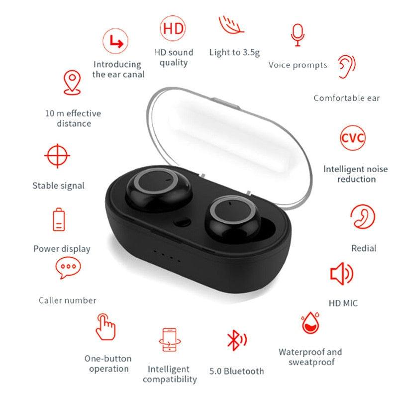 y50 Bluetooth Earbuds 5.0 - yokefinds.ie