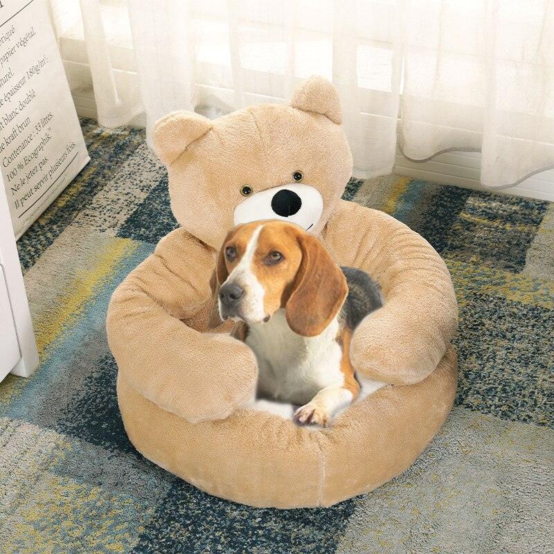 Super Soft Pet Bed Winter Warm Cute Bear Hug Cat Sleeping Mat Plush Large Puppy Dogs Cushion Sofa Comfort Pet Supplies - yokefinds.ie