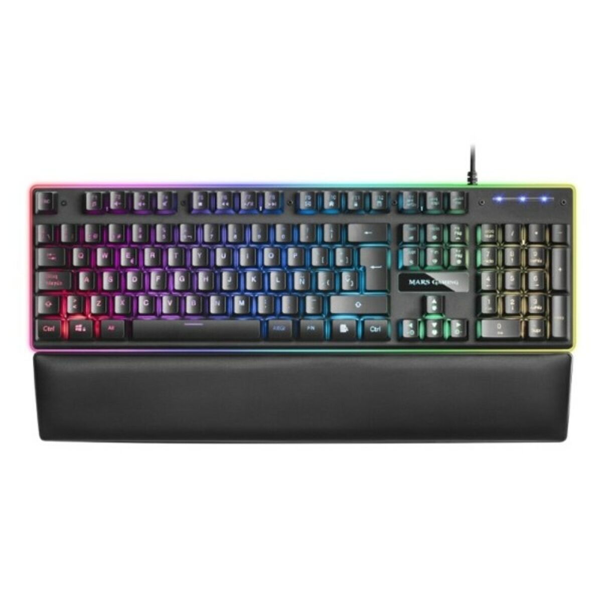 Gaming Keyboard Mars Gaming MK320ES RGB USB Spanish Black Spanish Qwerty