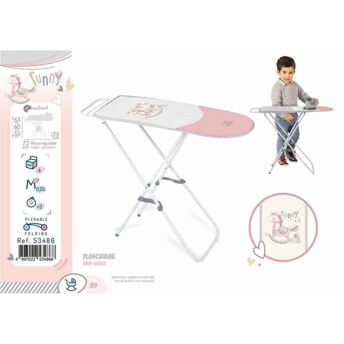 Ironing board Decuevas Funny Pink Foldable Toy