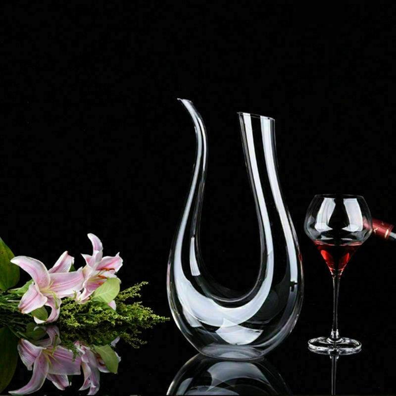 Crystal U-shaped 1500ml Wine Decanter Harp Swan Decanter Creative Wine Separator Clear Wine Aerator Glass Wine Decanter Bottle - yokefinds.ie