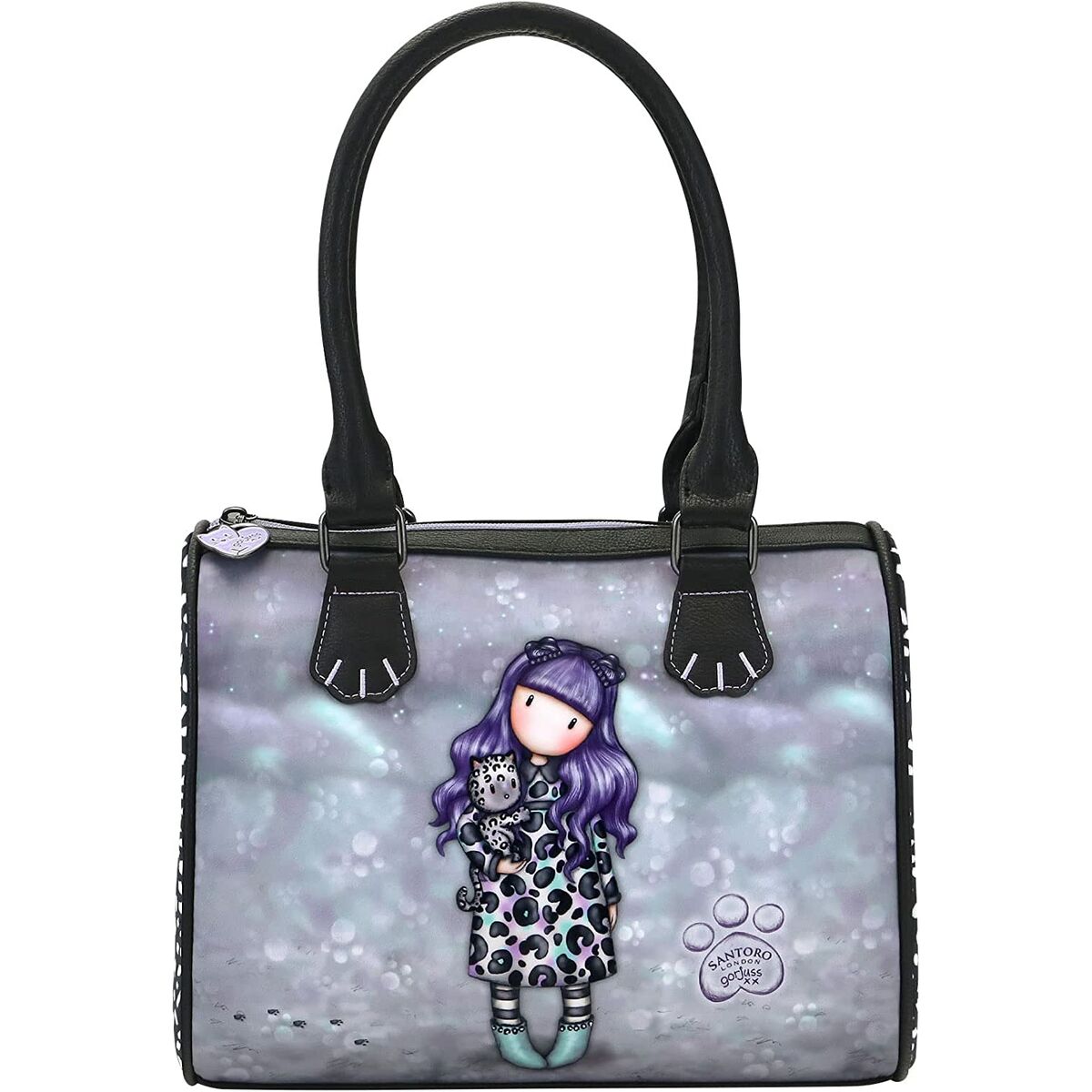 Hand bag Gorjuss Smitten kitten Black White (28 x 22 x 13 cm) - Yokefinds Ireland