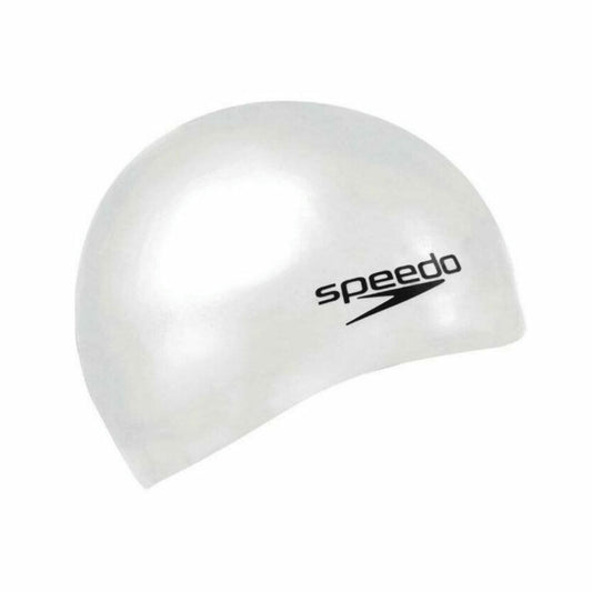 Swimming Cap Speedo PLAIN FLAT White Silicone