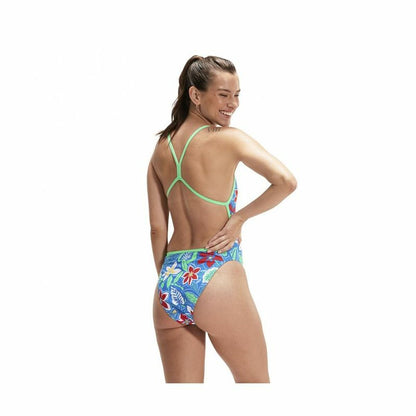 Women’s Bathing Costume Speedo Allover Vback Blue