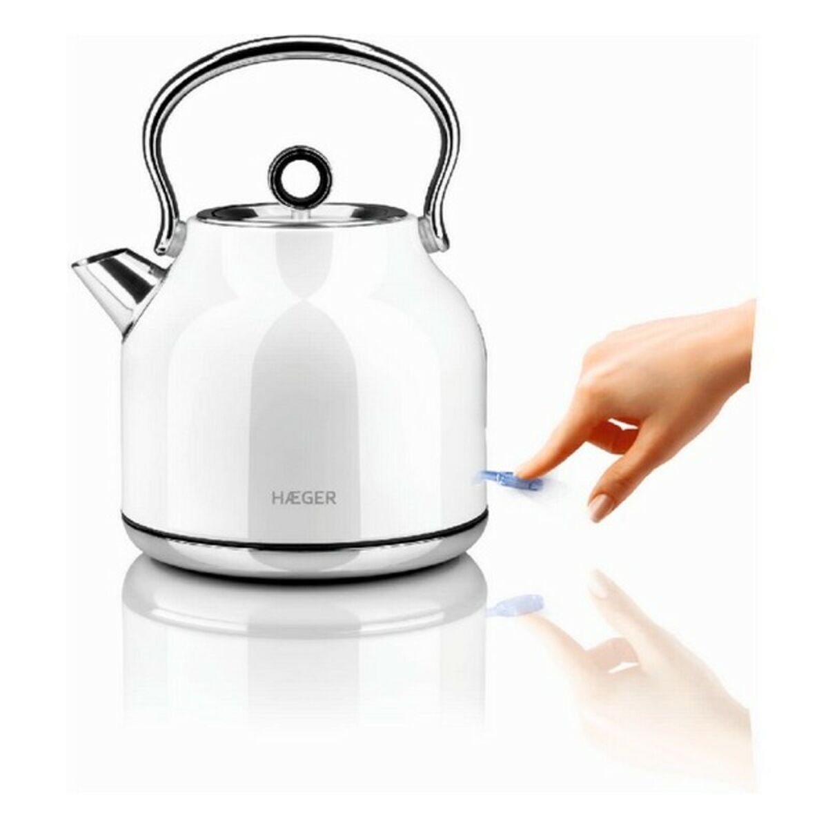 Water Kettle and Electric Teakettle Haeger EK-22W.023A Stainless steel White 2200 W 1,7 L