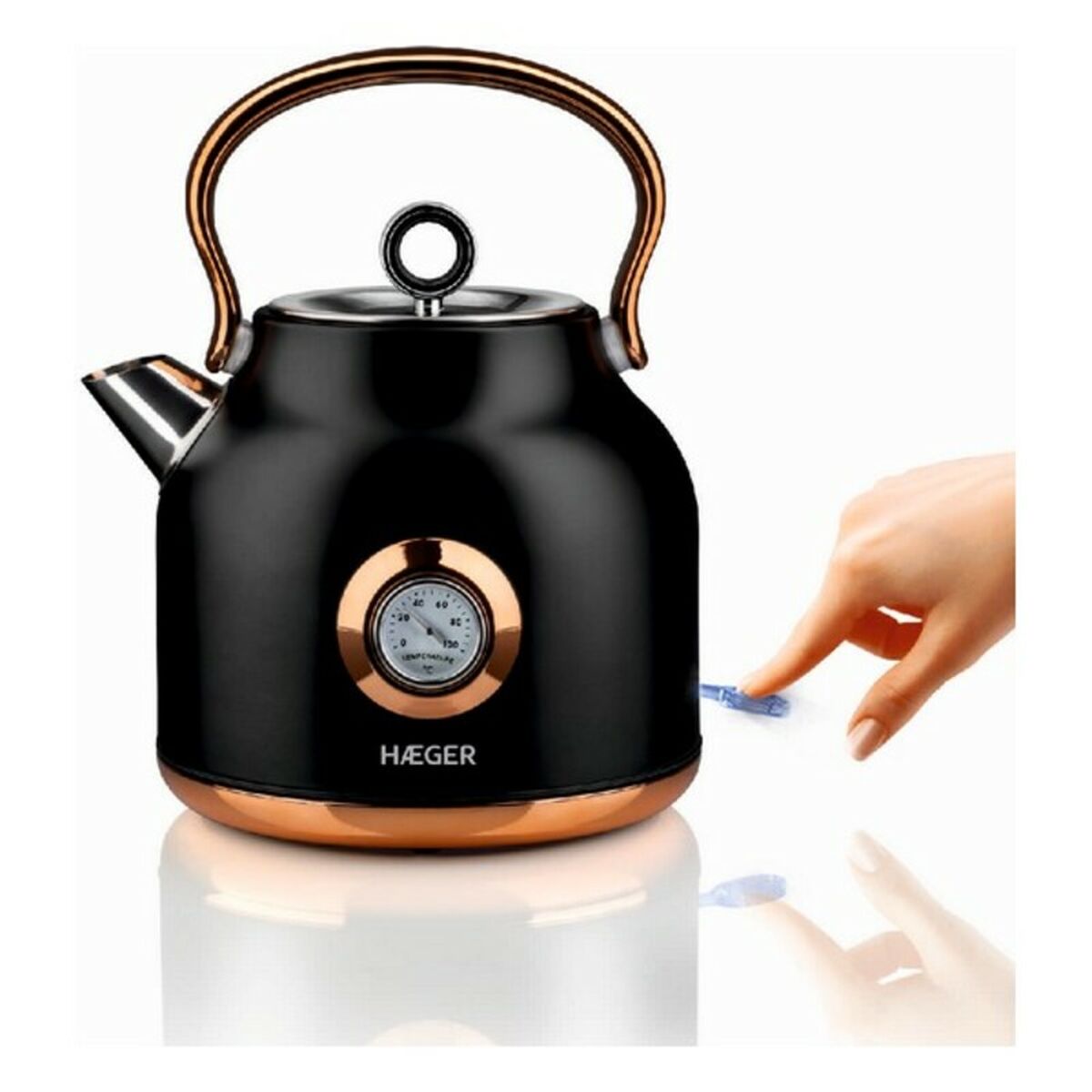 Water Kettle and Electric Teakettle Haeger EK-22B.024A 2200 W Black Multicolour Stainless steel 2200 W 1,7 L (1,7 L)