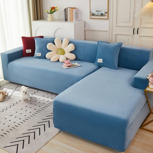 Shaped Sofa Velvet Covers for Living Room - yokefinds.ie