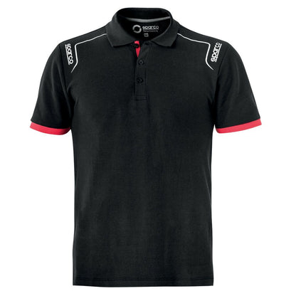 Short Sleeve Polo Shirt Sparco TECH STRETCH Black M