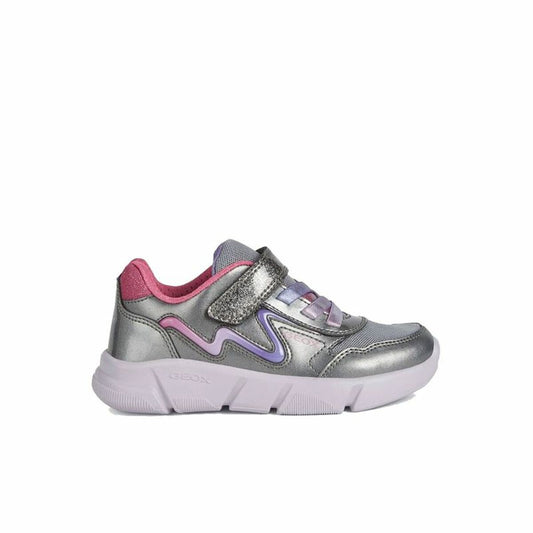 Sports Shoes for Kids Geox Aril Silver Grey