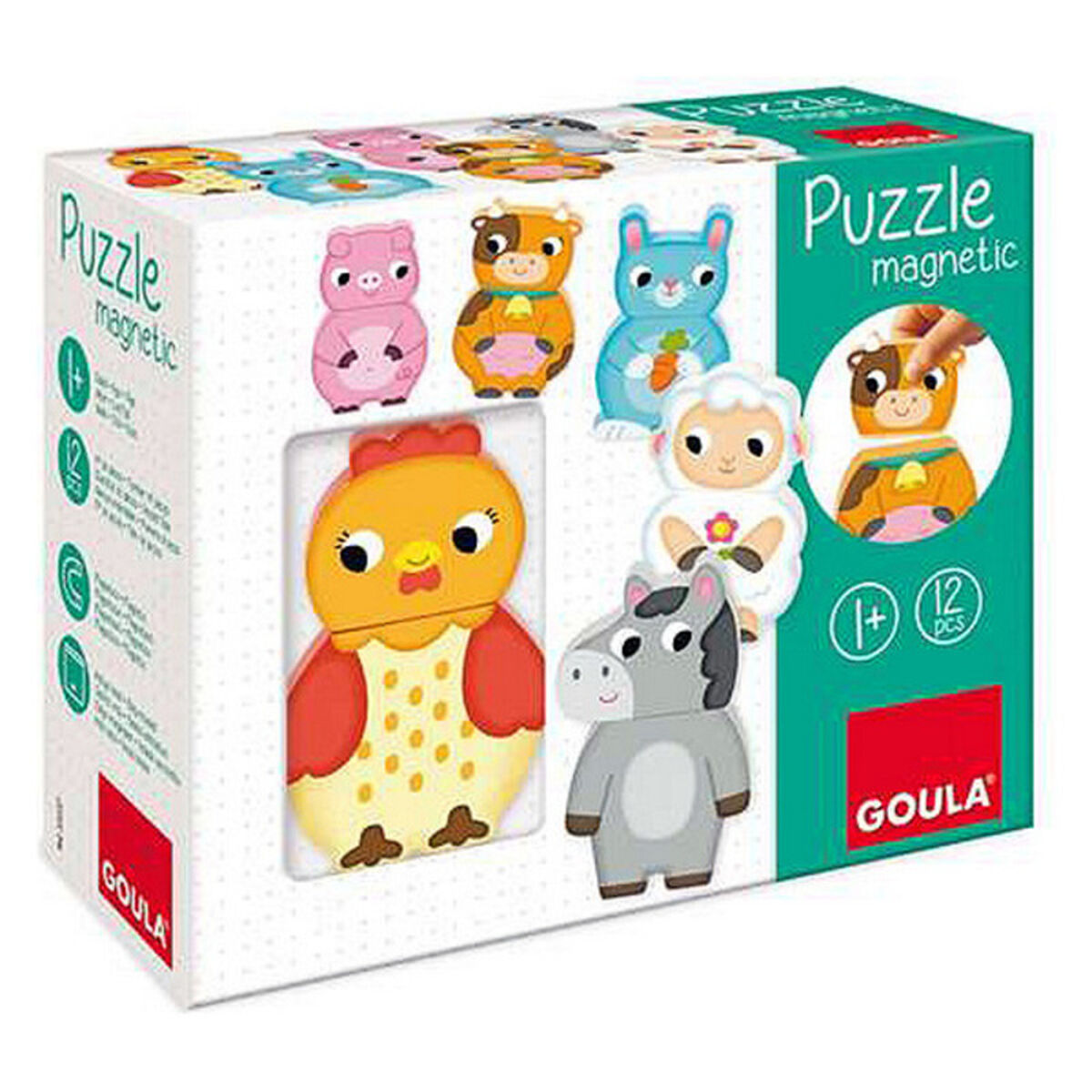 Personalisable Wooden Puzzle Goula Goula 455245 (12 pcs) - YOKE FINDS 🇮🇪 IE 