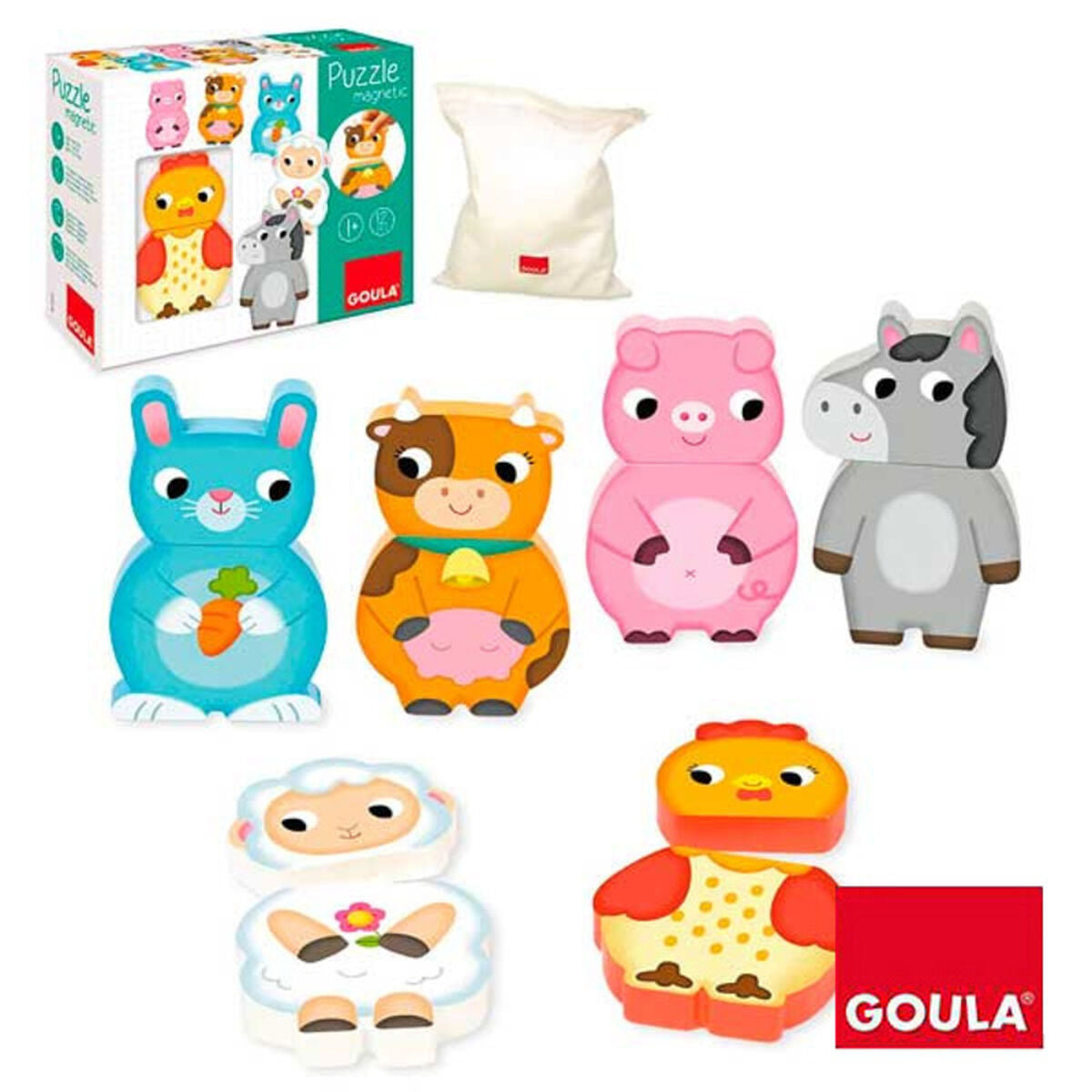 Personalisable Wooden Puzzle Goula Goula 455245 (12 pcs) - YOKE FINDS 🇮🇪 IE 