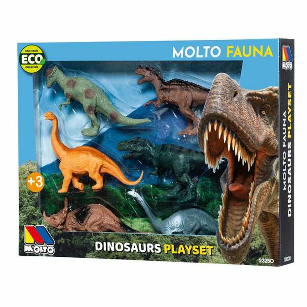 Set of Dinosaurs Moltó 6 Pieces Plastic