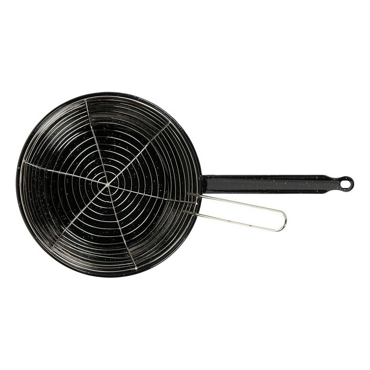 Frying pan with basket Vaello Black Enamelled Steel (Ø 24 cm)