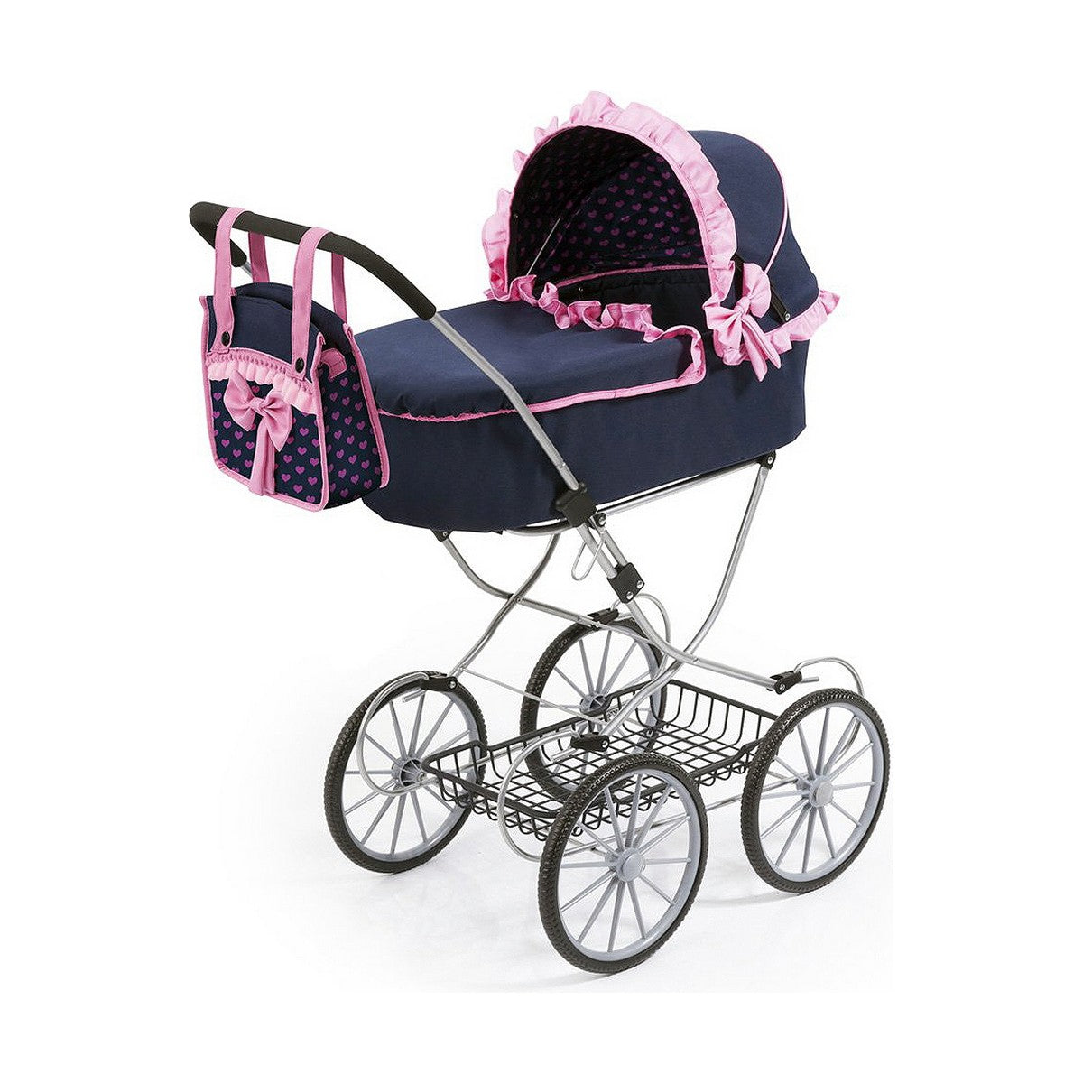 Doll Stroller Reig Dolls Pram Navy Blue 64 cm - Yokefinds Ireland