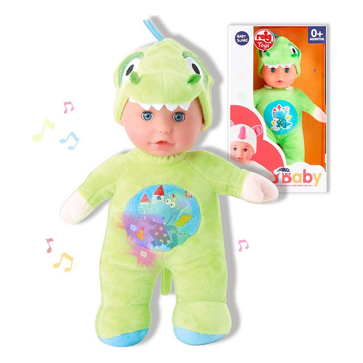 Doll Reig Dinosaur Fluffy toy Green 30 cm (30 cm) - Yokefinds Ireland