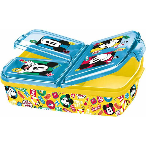 Compartment Lunchbox Mickey Mouse Fun-Tastic 19,5 x 16,5 x 6,7 cm polypropylene