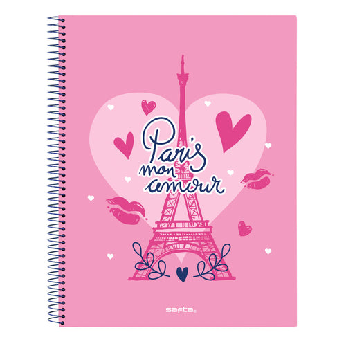 Notebook Safta Paris Pink Navy Blue A4 120 Sheets