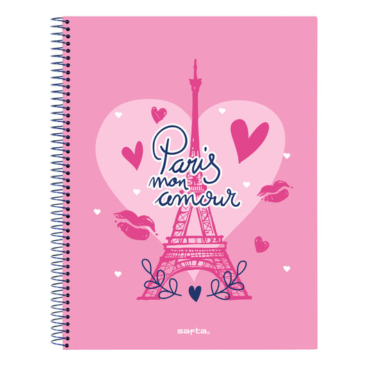 Notebook Safta Paris Pink Navy Blue A4 120 Sheets