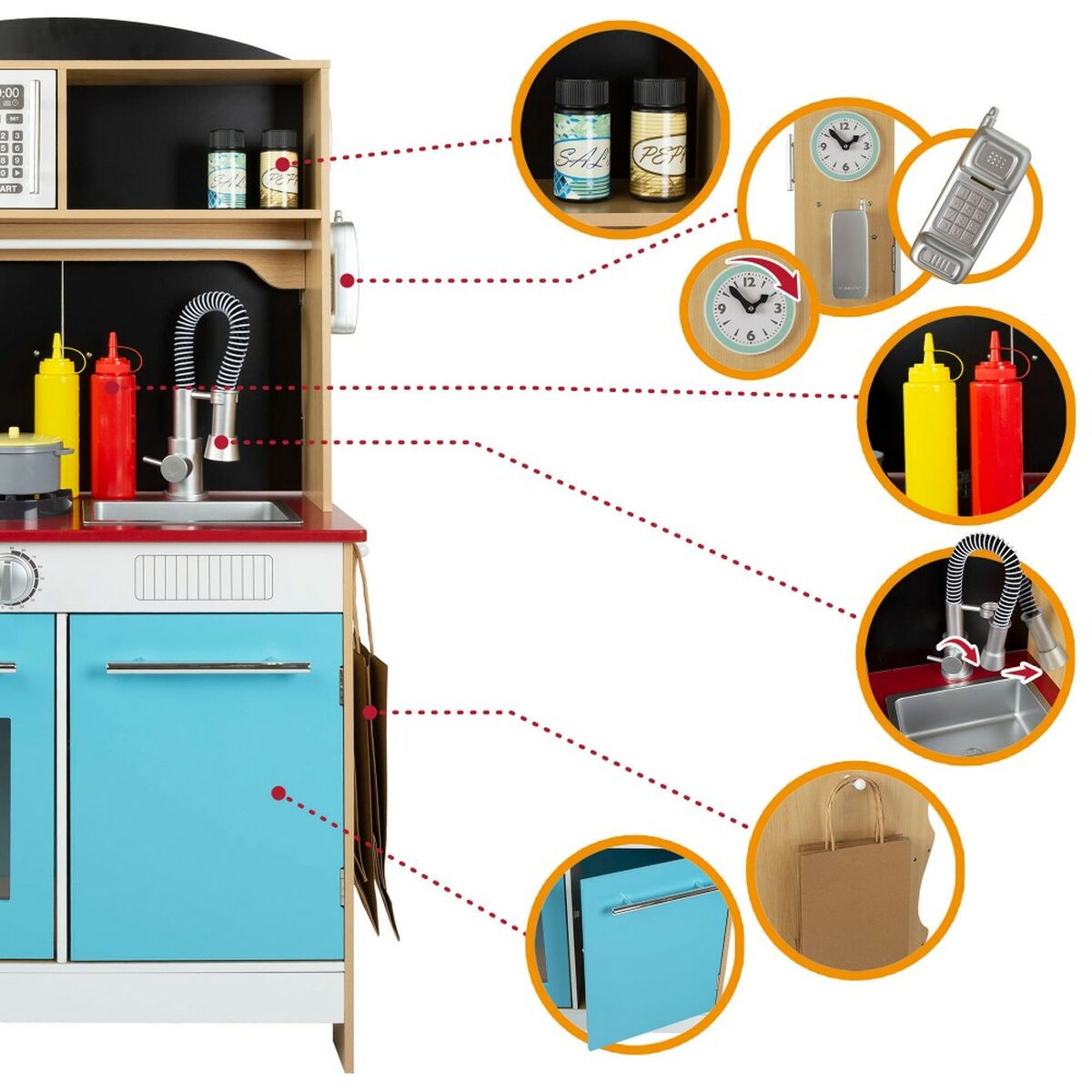 Toy kitchen Play & Learn 60 x 109 x 40 cm - YOKE FINDS 🇮🇪 IE 