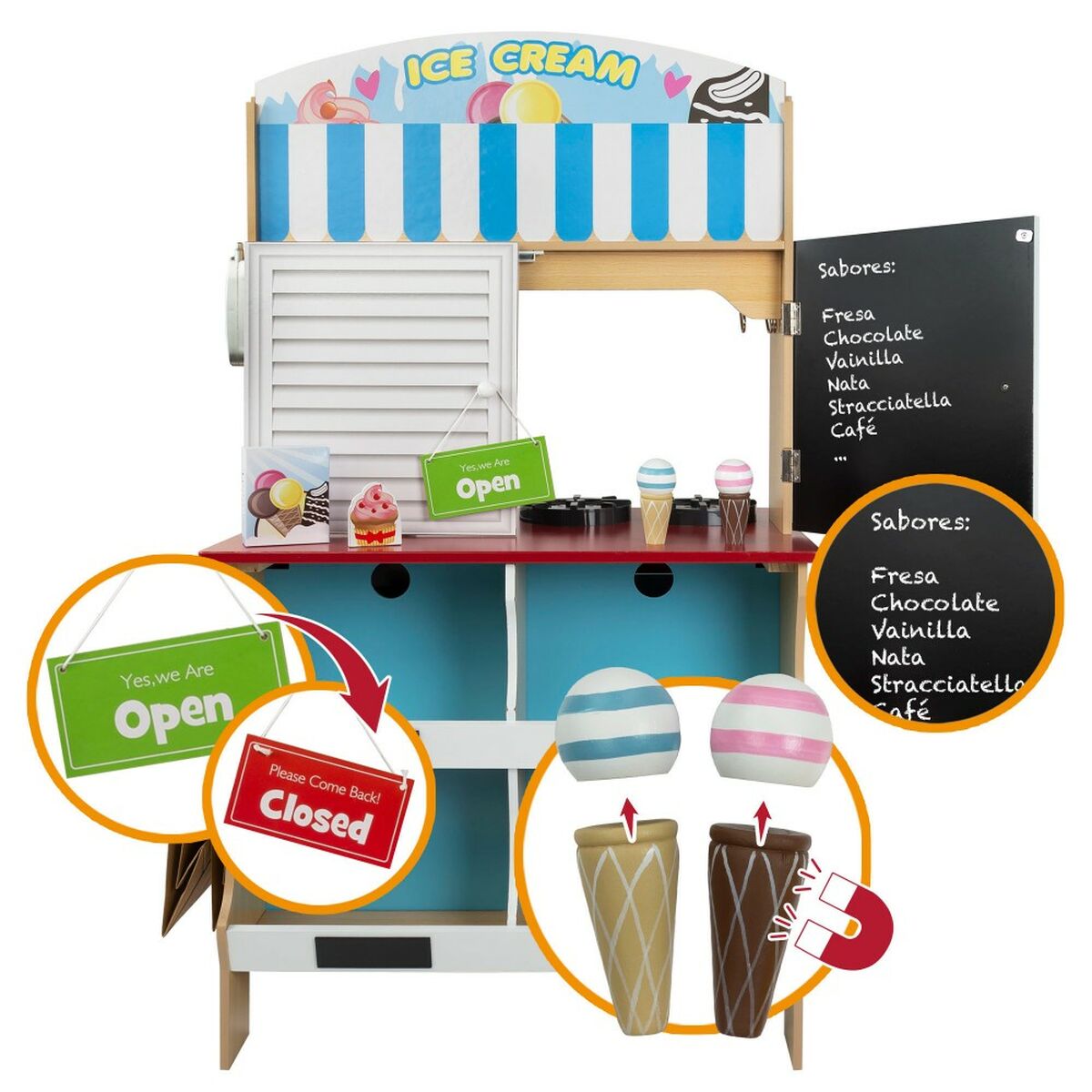 Toy kitchen Play & Learn 60 x 109 x 40 cm - YOKE FINDS 🇮🇪 IE 