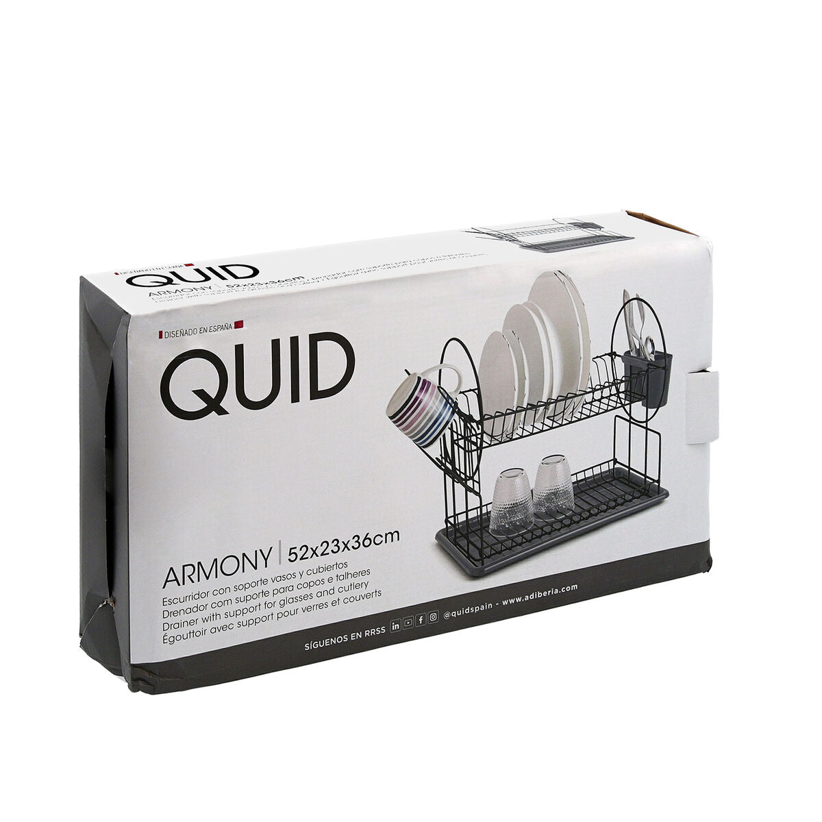 Drainer Quid Grey Metal (52 x 23 x 36 cm)