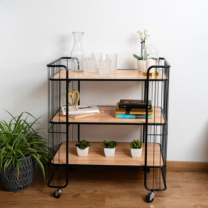 Serving trolley Vinthera Moa Black Steel 75 x 45 x 85 cm