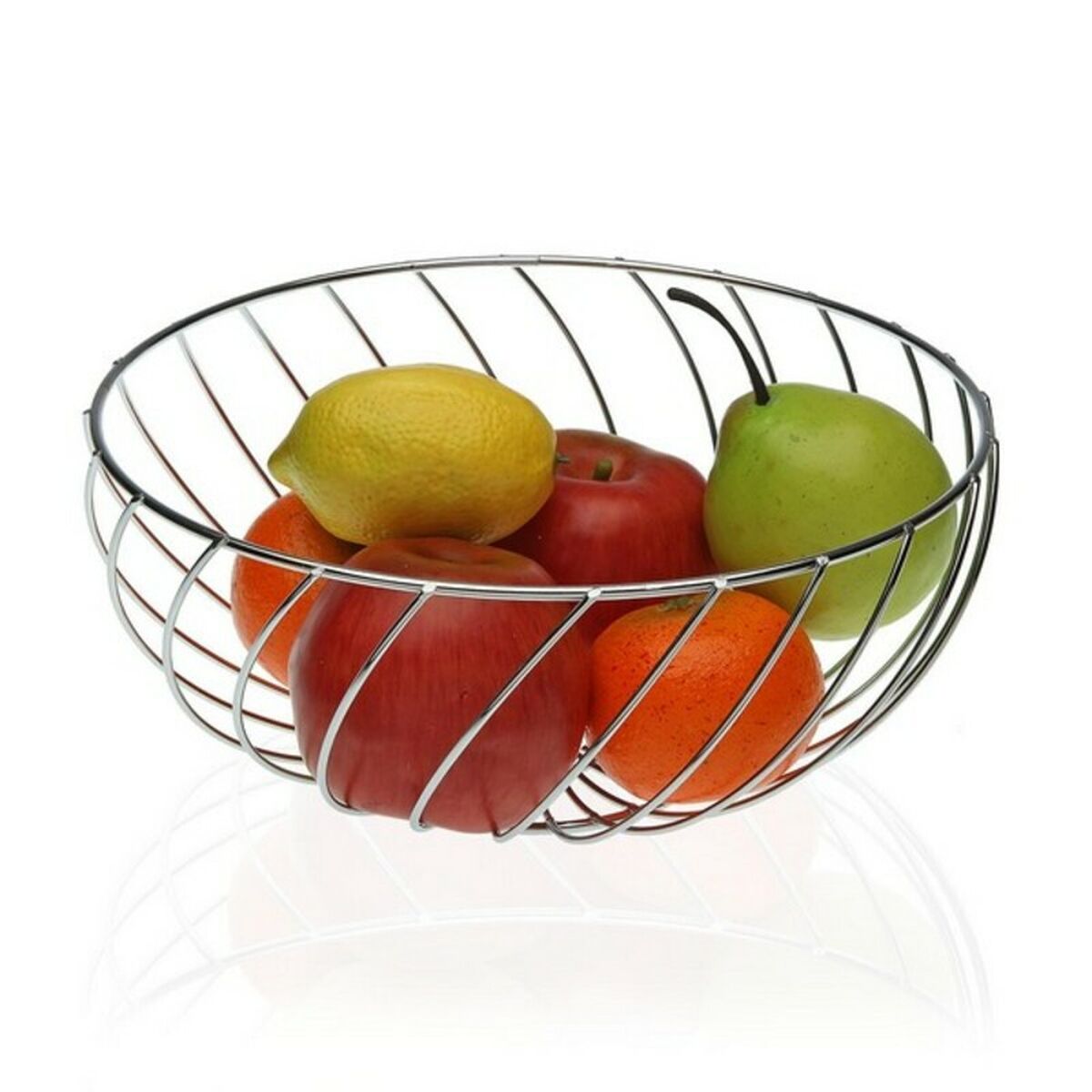 Fruit Bowl Metal Chromed (26 x 12 x 26 cm)