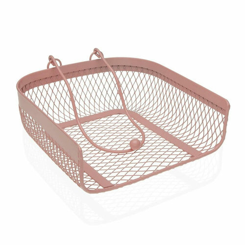 Napkin holder Versa Pink Metal (20 x 6,8 x 18,5 cm)