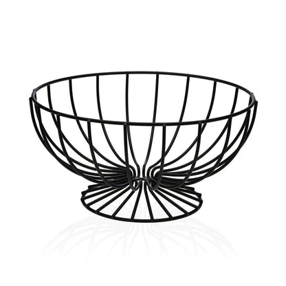 Fruit Bowl Versa Black Metal Ceramic Steel 26 x 11 x 26 cm