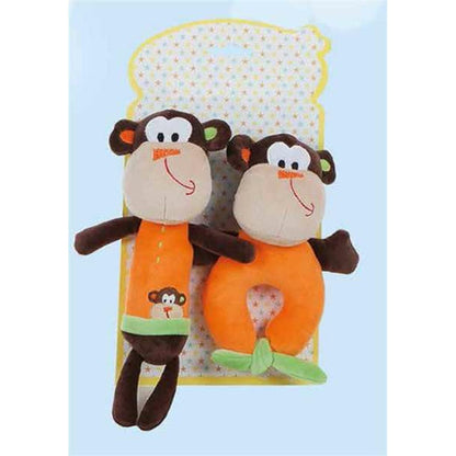 Rattle Cuddly Toy 2 Units Monkey 18 cm - Yokefinds Ireland