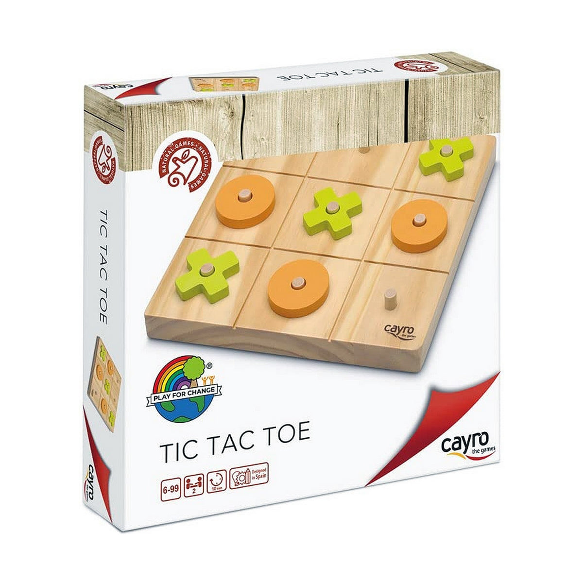 Three-in-a-Row Game Cayro Tic Tac Toe Wood 20 x 20 x 4 cm - YOKE FINDS 🇮🇪 IE 