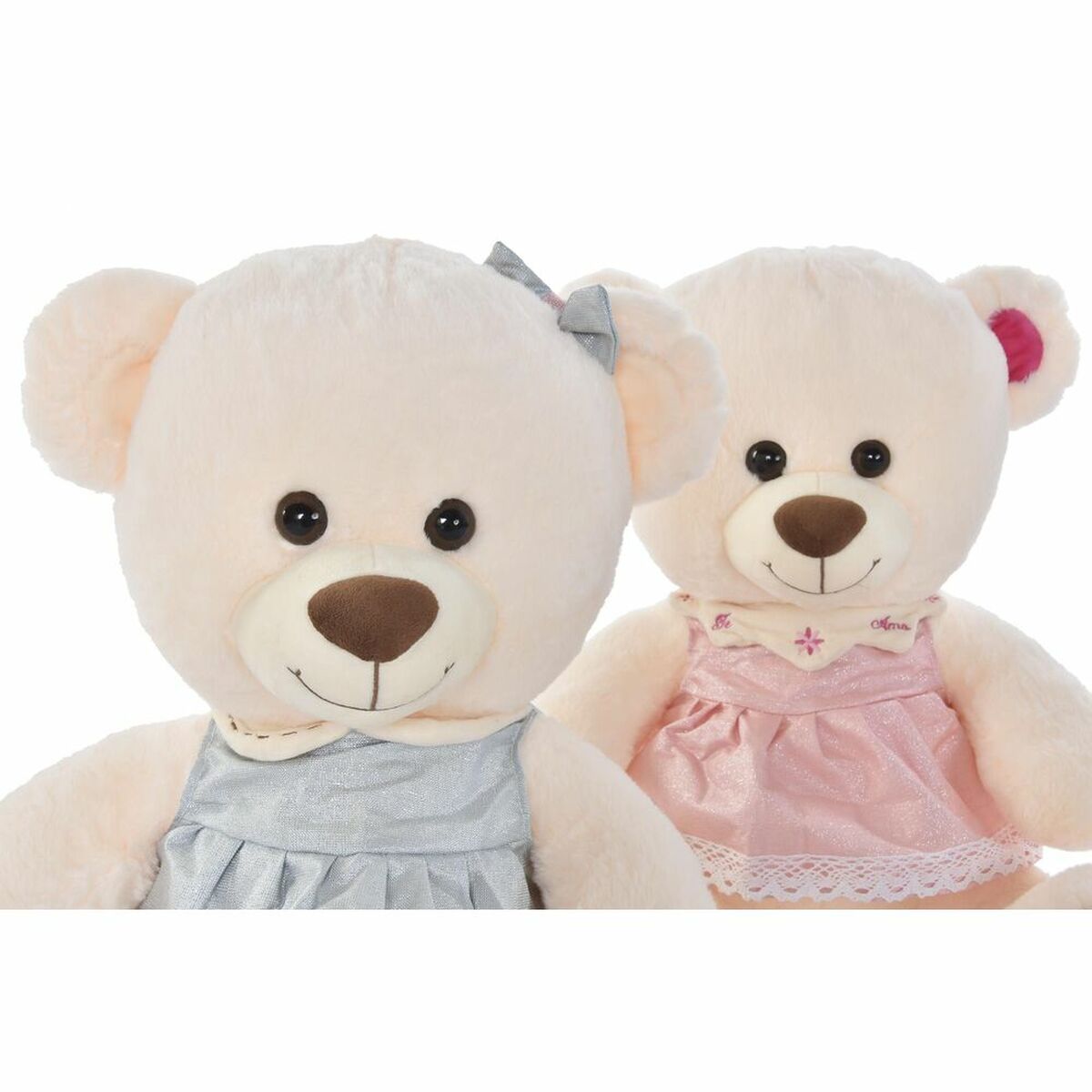 Teddy Bear DKD Home Decor Beige Pink Green Children's 20 x 20 x 50 cm Bear (2 Units) - Yokefinds Ireland