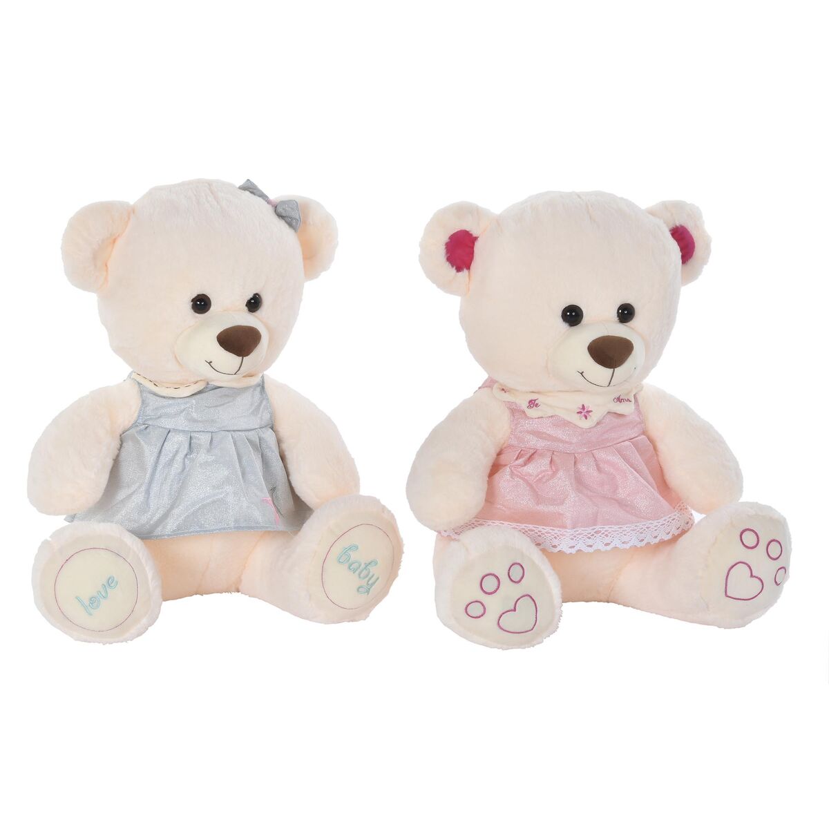 Teddy Bear DKD Home Decor Beige Pink Green Children's 20 x 20 x 50 cm Bear (2 Units) - Yokefinds Ireland