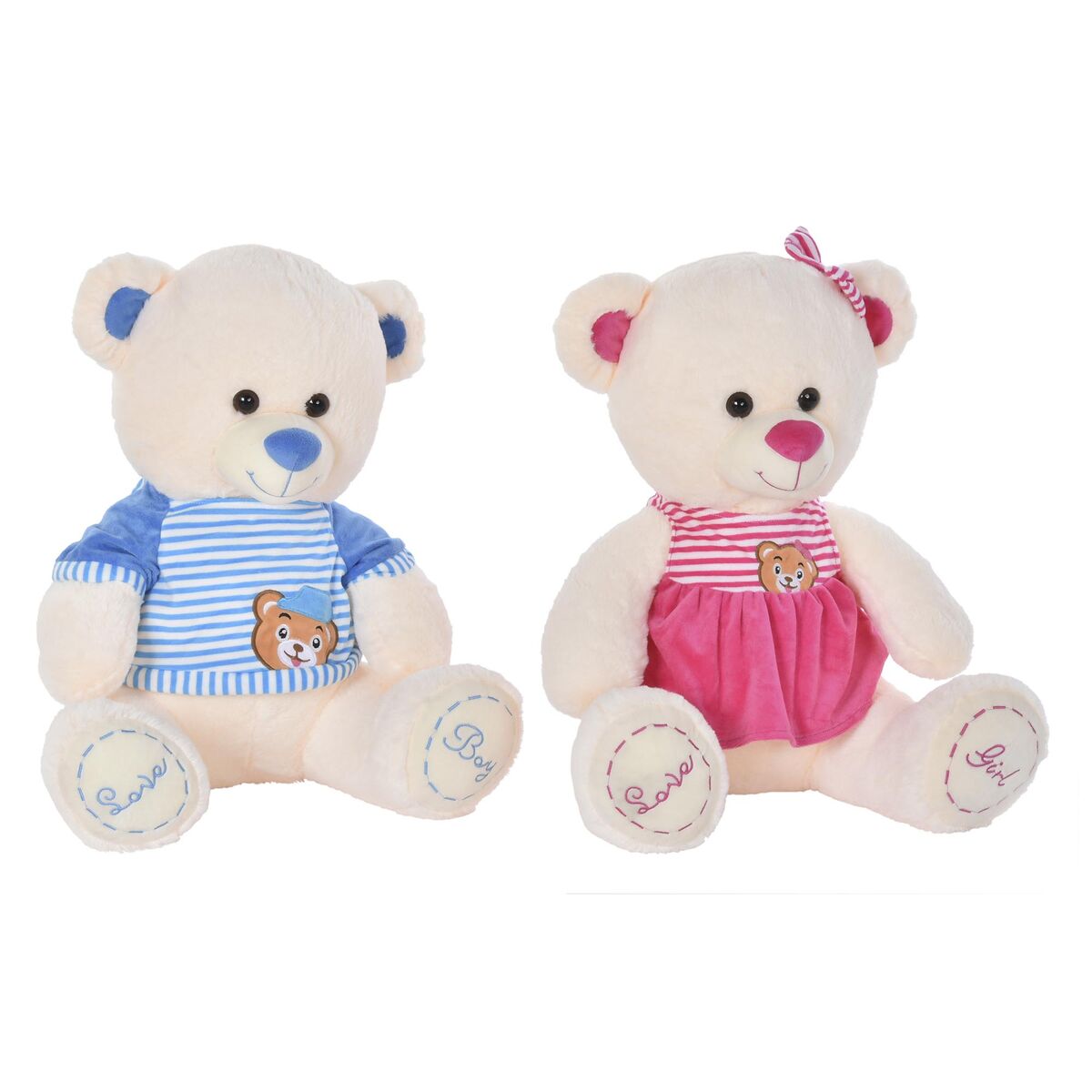 Teddy Bear DKD Home Decor Beige Blue Pink Children's Bear 25 x 25 x 50 cm (2 Units) - Yokefinds Ireland