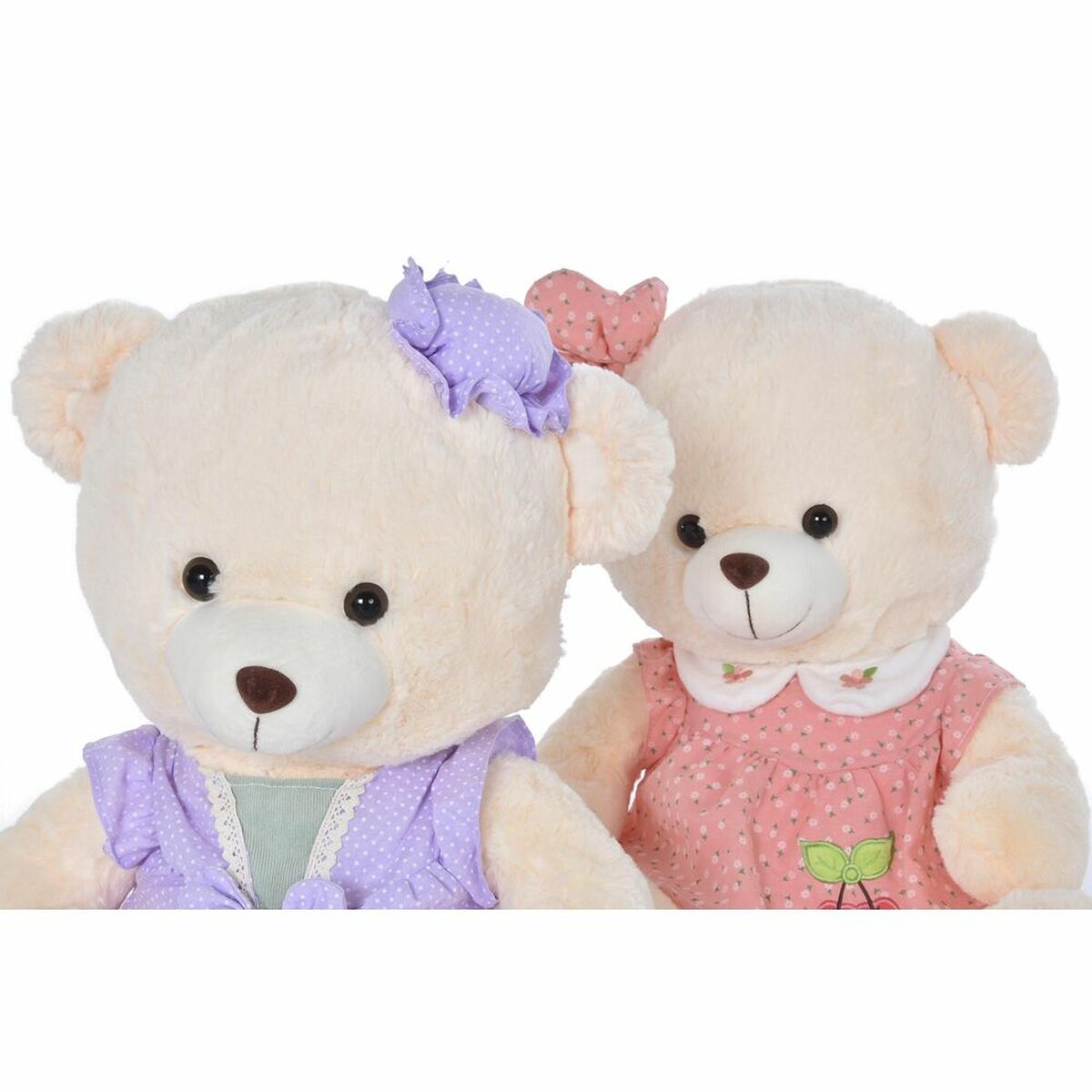 Teddy Bear DKD Home Decor Dress 42 x 20 x 50 cm Beige Pink Lilac Children's Bear (2 Units) - Yokefinds Ireland