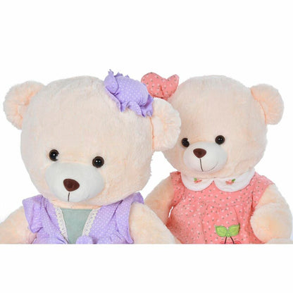 Teddy Bear DKD Home Decor Dress 42 x 20 x 50 cm Beige Pink Lilac Children's Bear (2 Units) - Yokefinds Ireland