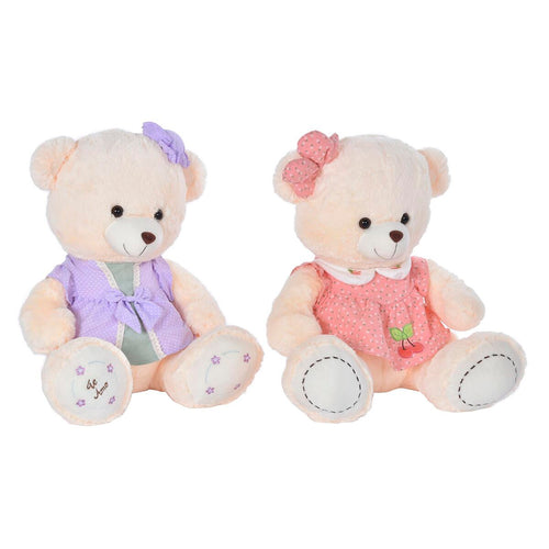 Teddy Bear DKD Home Decor Dress 42 x 20 x 50 cm Beige Pink Lilac Children's Bear (2 Units) - Yokefinds Ireland