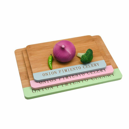 Cutting board DKD Home Decor 33,5 x 22,4 x 1,2 cm Blue Pink Green