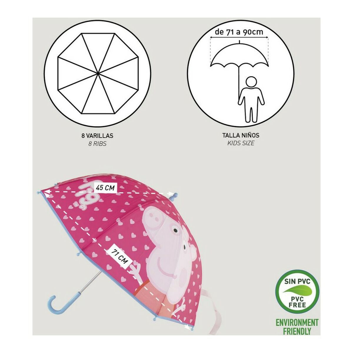 Umbrella Peppa Pig Pink (Ø 71 cm) - Yokefinds Ireland