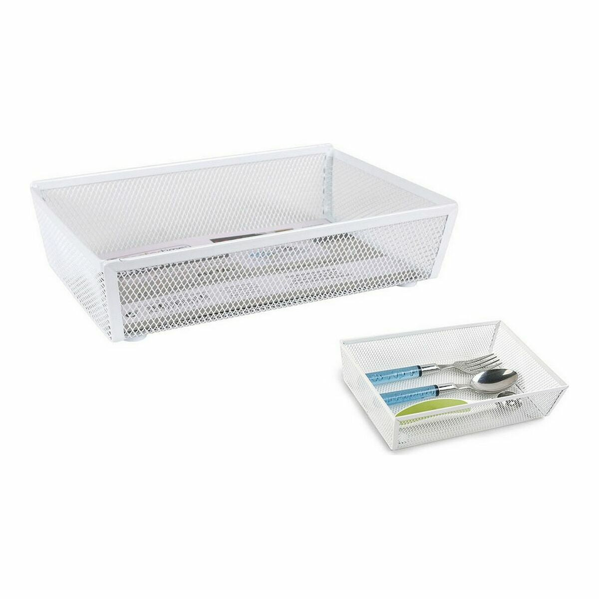 Cutlery Organiser Confortime Metal White (21,8 x 15,24 x 5,2 cm)