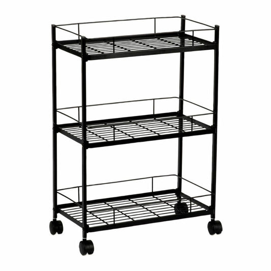 Vegetable trolley Andrea House cc72095 3 Shelves Black Metal