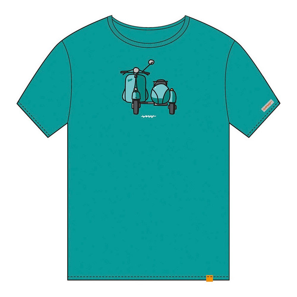 Short Sleeve T-Shirt Cállate la Boca   Turquoise Sidecar