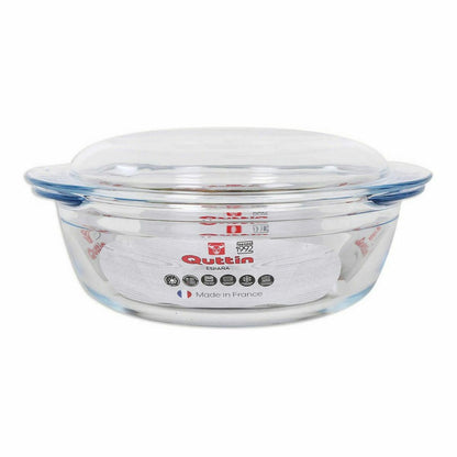 Casserole with lid Quttin Glass 2,2 + 0,8 L (3 Units)