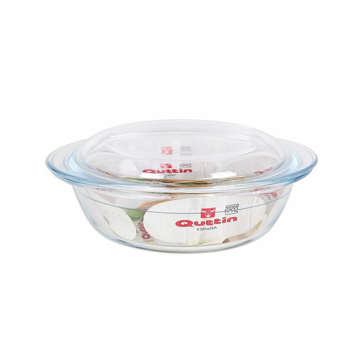 Casserole with lid Quttin 63095 Glass 33 x 20 x 13 cm (3L + 1L)