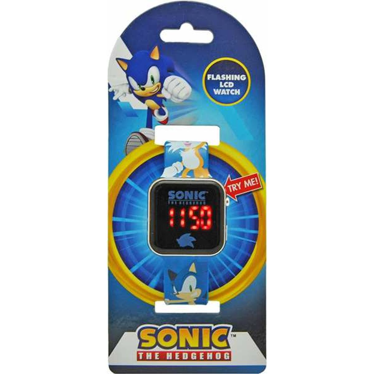 Digital clock Sonic Children's LED Screen Blue Ø 3,5 cm