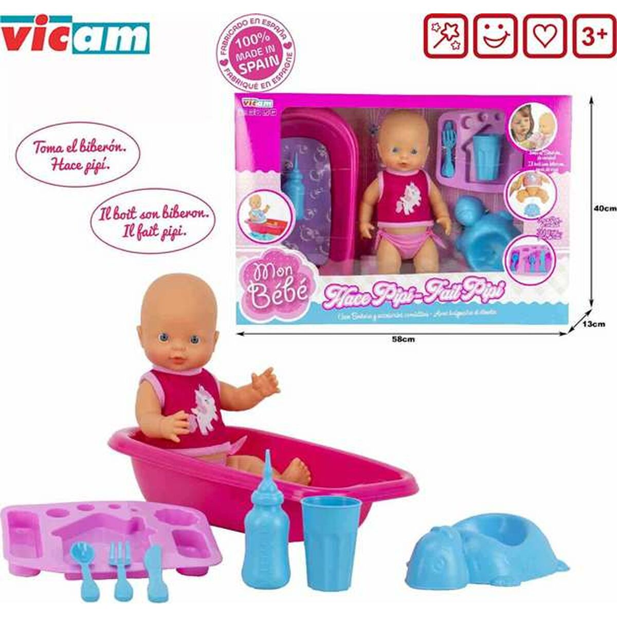 Baby Doll Pipi Bathtub 40 x 13 x 58 cm