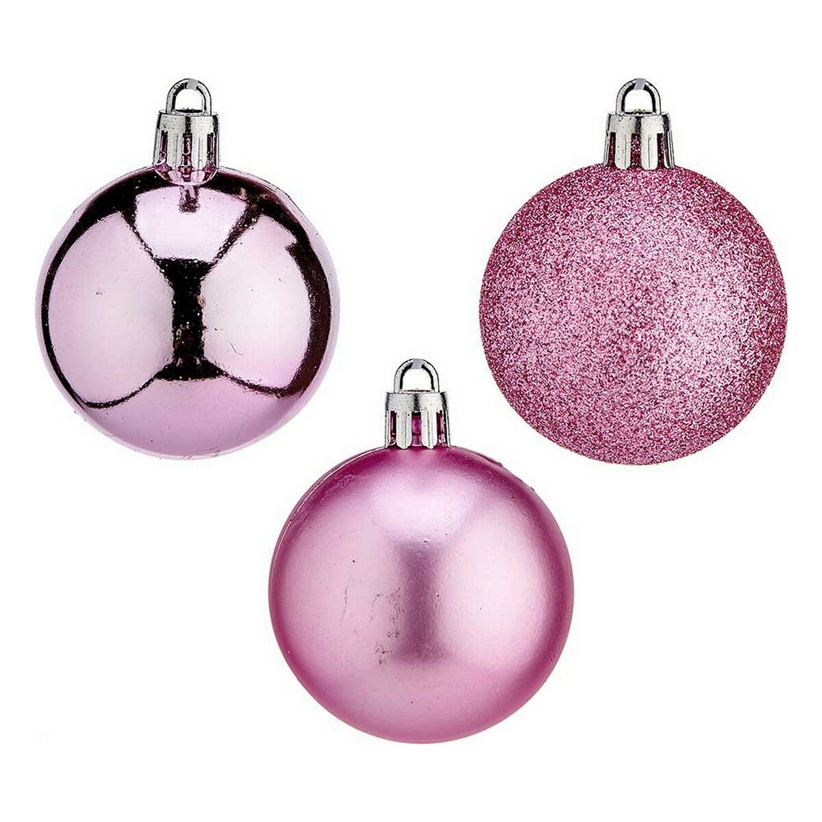 Christmas Bauble Ø 5 cm Pink Plastic 12 x 26,5 x 12 cm