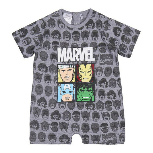 Baby's Short-sleeved Romper Suit Marvel Grey - Yokefinds Ireland