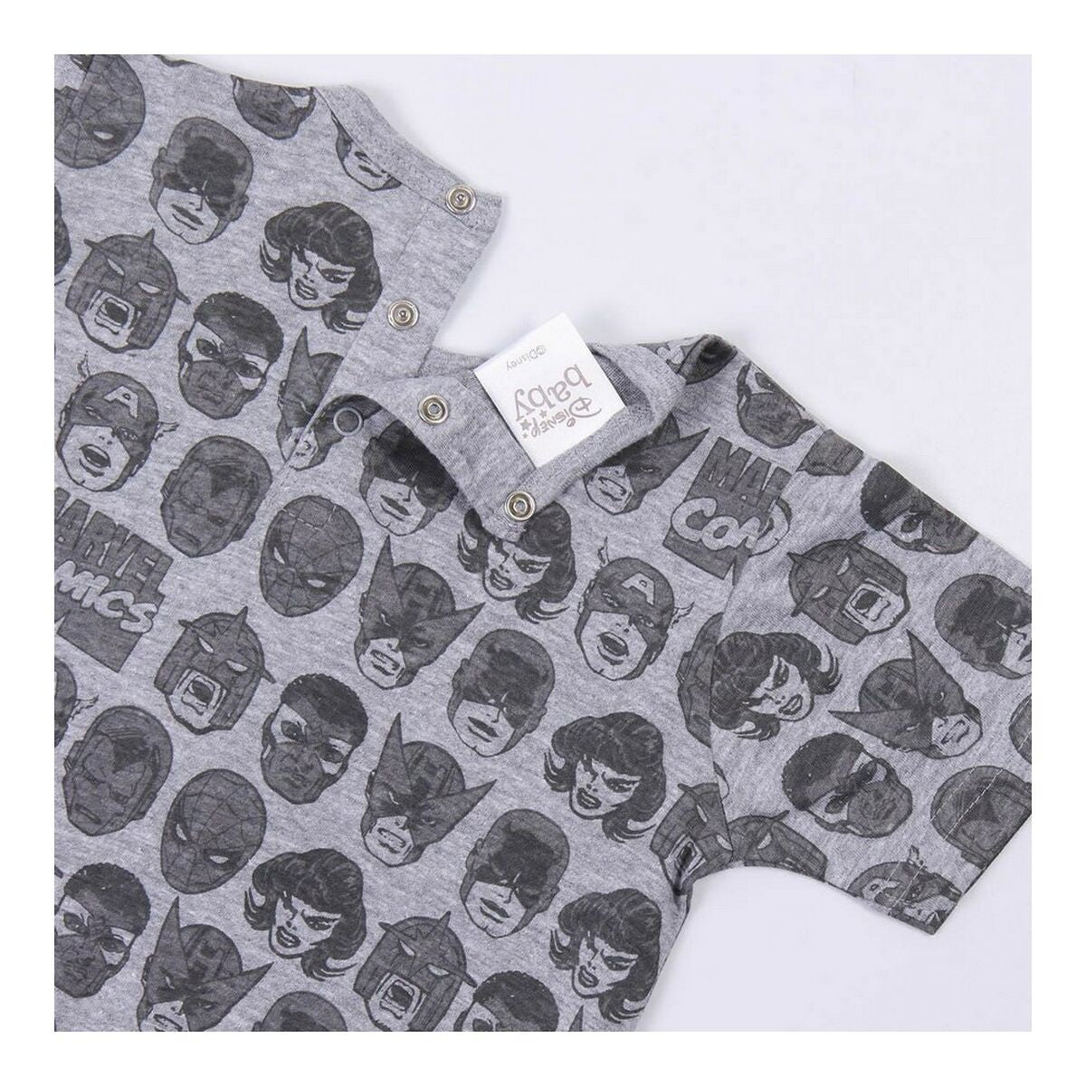 Baby's Short-sleeved Romper Suit Marvel Grey - Yokefinds Ireland